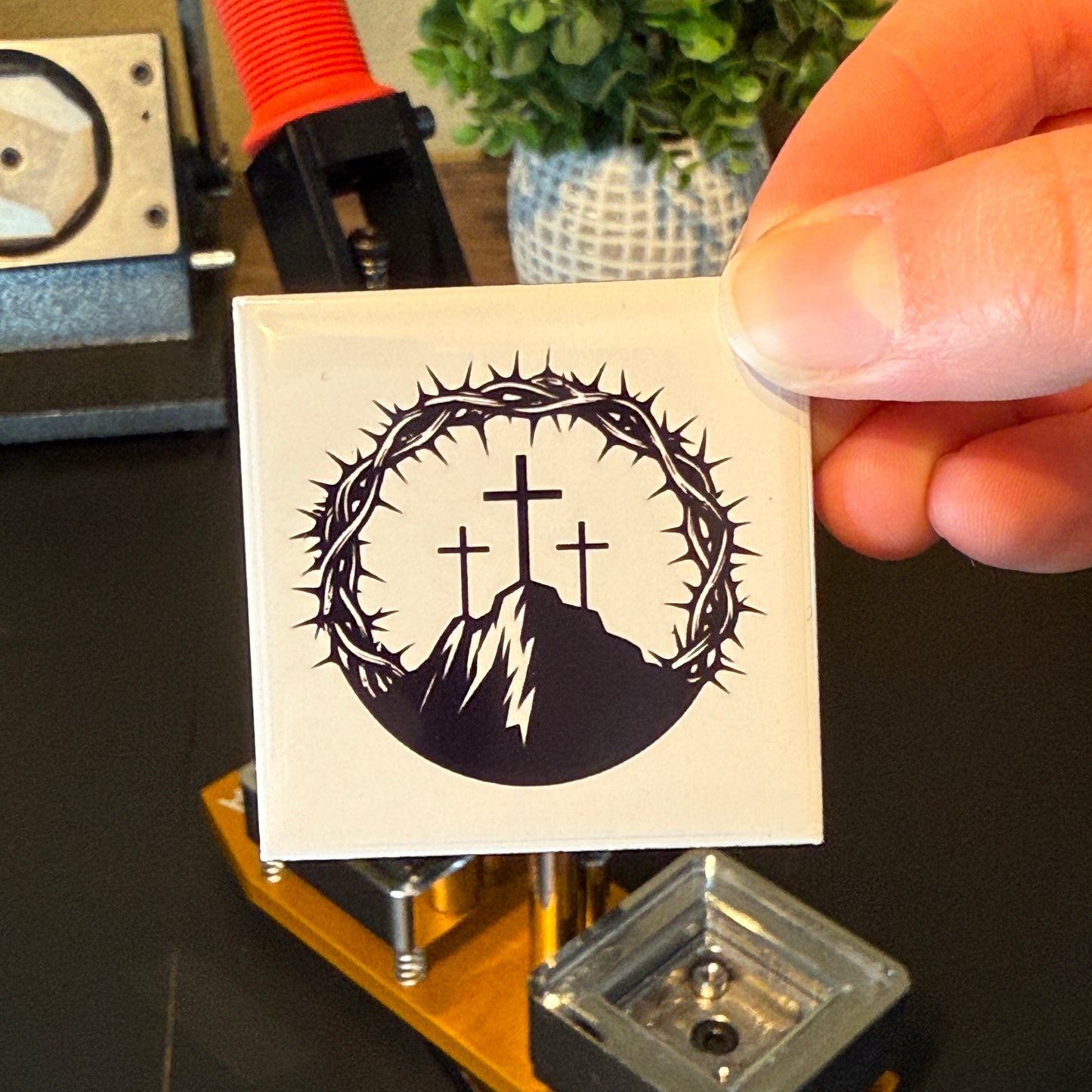 The 3 Crosses with Crown of Thorns