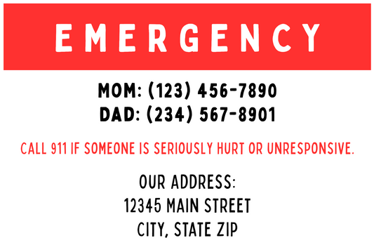 Emergency Contact Magnet